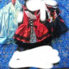 ハロウィン特価セール コスプレ4点セット 赤ずきん ハートの女王 着物 マント