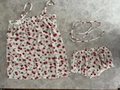 チェリー柄タンクトップとショーツセット