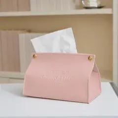 ピンク　ティッシュボックス　ティッシュケース　PVC素材　小物入れ　生活雑貨