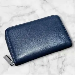 【美品】POLO RALPH LAUREN コインケース レザー ネイビー 紺色