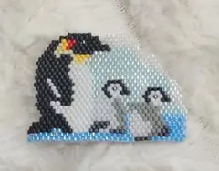 ペンギン デリカビーズ ブローチ ハンドメイド