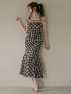 アンドマリー andmary Cecilycheck long dress【F】