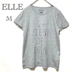 エル ELLE プリントTシャツ 【M】 コットン シンプル グレー イトキン