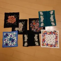 花柄タオルハンカチ 7枚セット
