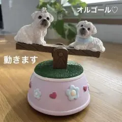【動作確認済み】マルチーズ オルゴール シーソー動きます SANKYO かわいい