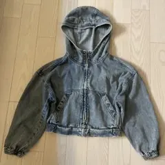 美品　GU TEEN デニムフーディブルゾン