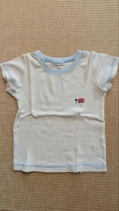familiar アイボリー Tシャツ バス刺繍 90cm