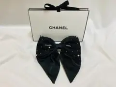 CHANEL ラインストーン付き リボンバレッタ ブラック ノベルティ 49