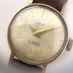 【稼働品】HENO ヘノ リングウォッチ 手巻き ゴールドカラー ORIENT - ORIENT 手巻き ペンダントウォッチ ゴールド