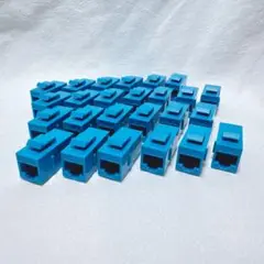 ブルー 25個 RJ45 Cat6 キーストーンカプラー LAN ケーブル