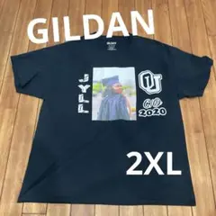 メンズTシャツ　古着 Tシャツ ギルダン　黒色Tシャツ　サイズ2XL