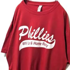 ジャージーズMLBフィラデルフィアフィリーズ ロゴ Tシャツレッド赤L古着