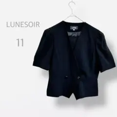 【LUNESOIR】　美品　春夏ジャケット　ブラックフォーマル　ダブル　冠婚葬祭