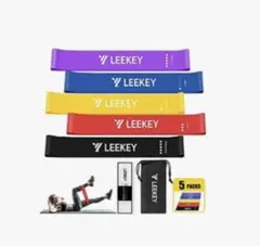 即購入OK❣️ LEEKEY エクササイズバンド トレーニング 強度別5本セット