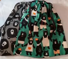 ★値下げ【ハンドメイド】体操着入れ2枚/30*35/ベアー