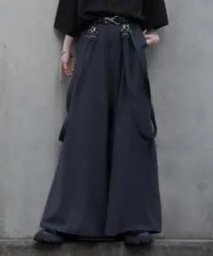 【cussil/クシル】ドレープルーズシルエットハイウエストハカマパンツM