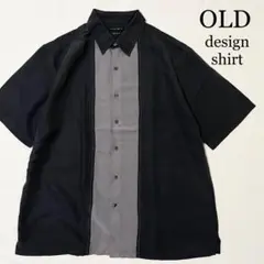OLD AXIST ブラック デザインシャツ レーヨン ポリ XL