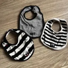 よだれかけ　モノトーンスタイ　３枚セット