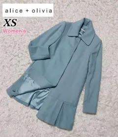 アリスプラスオリビア ロングコート 水色 ブルー xs