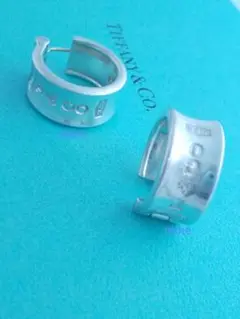 磨き済 ティファニー 1837 ワイド ナロー フープ ピアス シルバー