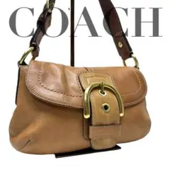COACH ショルダーバッグ 肩がけ ベルト レザー ボタンホック 0721