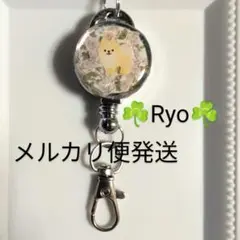 ポメラニアン　犬　動物　リールキーホルダー