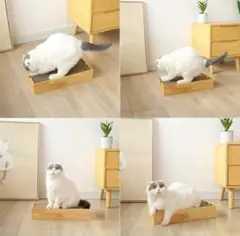1台3役で愛猫も飼い主さんも大満足♪❤天然木製の木箱&爪研ぎ段ボール3枚セット