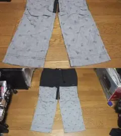 未使用 cune キューン うさぎいっぱい 総柄 切替 パンツ ズボン 3