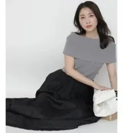 【新品タグ付き】アプワイザーリッシェ　 ワッシャープリーツドッキングワンピース