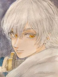 手描きイラスト ファンアート アナログ 原画 刀剣乱舞 鶴丸国永