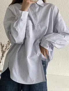 ストライプオーバーサイズシャツ