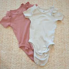 H&M　半袖ロンパース2色セット