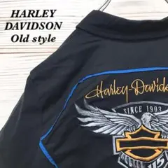 《希少》ハーレーダビッドソン☆半袖シャツ L デカロゴ ブラック HS357