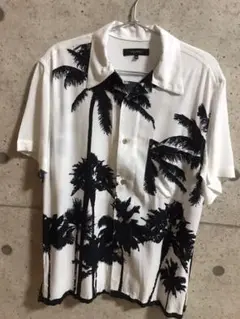 パームツリー柄　半袖アロハシャツ