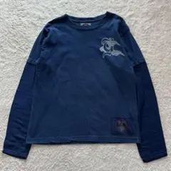 ¥JEANS エンジーンズ インディゴ染めプリントカットソー　長袖