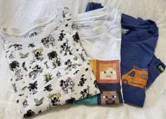 ミッキーとMinecraft とマリオ Tシャツ 3枚セット 120