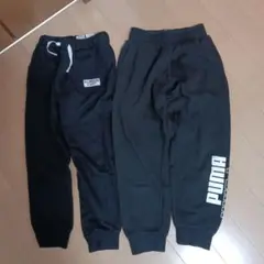 男の子140 スウェットパンツ 黒 2点セット