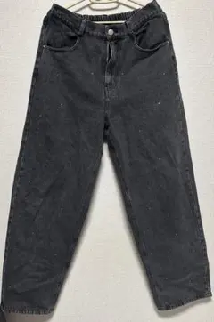 【新品未着用】ラインストーン付きヴィンテージルーズデニムパンツ