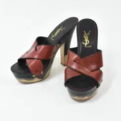YVES SAINT LAURENT 水墨画風 ハイヒール パンプス サンダル