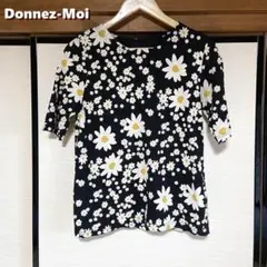 【美品】Donnez-Moi 五分袖 花柄 Tシャツ トップス マーガレット