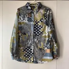 X アンティカ antiqua ドット 花柄 ペイズリー ブラウス シャツ