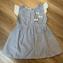 【美品】涼しげ　ストライプ柄 ワンピース　95