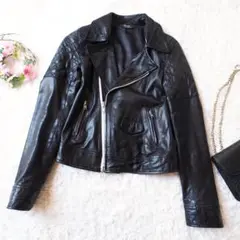 マウジー MOUSSY ライダースジャケット ブラック ラムレザー 羊革 2
