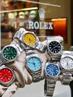 rolex 自動巻きアナログ腕時計 7色セット
