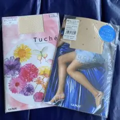 新品 Tu ché ストッキング 2足ラッセルネット・シャイニーピンドット
