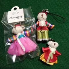 新品くまストラップ　キーホルダーマスコットアクセサリー　韓国チマチョゴリ