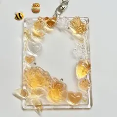 トレカキーホルダー トレカデコ　オレンジ　ローズ