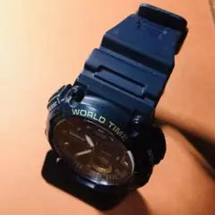 [CASIO] 腕時計 カシオ AEQ-110 ブラック WORLD TIME