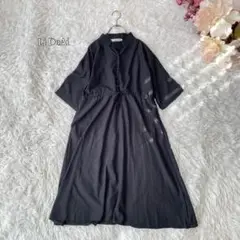 ⚫︎スキッパードロストワンピース（S）ロングワンピース　黒　オーバーサイズ