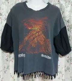 火山グラフィック五分袖Tシャツ